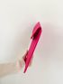 Neon Pink Snakeskin Embossed Flap Square Bag