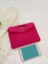 Neon Pink Snakeskin Embossed Flap Square Bag