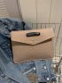 Crocodile Embossed Flap Envelope Bag
