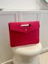 Neon-pink Crocodile Embossed Envelope Bag