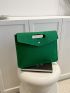 Crocodile Embossed Flap Envelope Bag