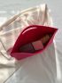 Neon Pink Snakeskin Embossed Square Bag