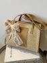Twilly Scarf Decor Straw Bag