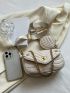 Mini Chevron Graphic Square Bag With Coin Purse