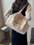 Drawstring Front Shopper Bag