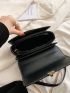 Mini Geometric Embossed Chain Flap Square Bag