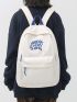 Embroidered Letter Graphic Classic Backpack