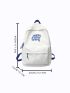 Embroidered Letter Graphic Classic Backpack
