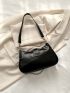 Buckle & Chain Decor Baguette Bag