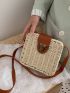 Mini Push Lock Straw Bag