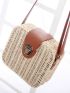 Mini Push Lock Straw Bag