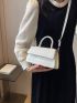 Plaid Embossed Flap Square Bag
