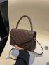 Mini Geometric Embossed Flap Square Bag