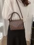 Mini Geometric Embossed Flap Square Bag