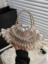 Faux Pearl Decor Drawstring Design Satchel Bag