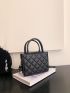 Mini Plaid Embossed Square Bag