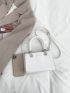 Mini Snakeskin Embossed Square Bag