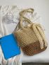 Twilly Scarf Decor Straw Bag