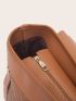 Chevron Quilted Studded Detail Flap Backpack