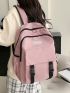 Letter Patch & Release Buckle Decor Classic Backpack