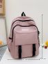 Letter Patch & Release Buckle Decor Classic Backpack