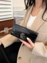 Crocodile Embossed Metal Decor Long Wallet