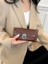Crocodile Embossed Metal Lock Long Wallet
