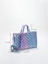 Holographic Quilted Top Handle Bag