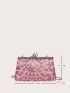 Sequin Decor Kiss Lock Evening Bag