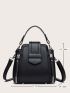 Mini Zipper Detail Top Handle Bucket Bag