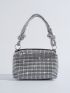 Mini Rhinestone Decor Square Bag, Perfect Bride Purse For Wedding, Prom & Party Events