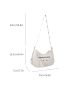 Y2K Crocodile Embossed Pattern Underarm Bag, Trendy Studded Decor Crossbody Bag, Women's Small Crescent Bag,Hobo Bag