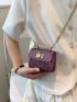 Mini Glitter Twist Lock Flap Chain Square Bag
