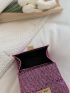 Mini Glitter Twist Lock Flap Chain Square Bag