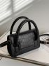 Mini Crocodile Embossed Flap Square Bag
