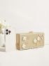 Mini Glitter Flower & Faux Pearl Decor Box Bag
