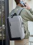 Men Two Tone USB Charging Port Laptop Backpack