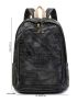 Men Letter Graphic Large Capacity Backpack