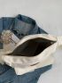 Patch Decor Hobo Bag