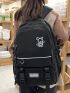 Cartoon Graphic Buckle Detail Backpack