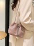 Mini Rhinestone Decor Chain Bucket Bag