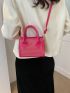 Mini Neon Pink Studded Decor Square Bag