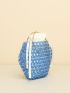 Mini Beaded Satchel Bag With Drawstring Inner Pouch