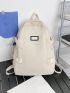 Letter Patch Decor Functional Backpack