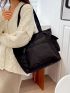 Minimalist Double Handle Shopper Bag, Large Capacity Tote Bag For Work And Travel