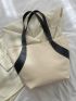 Letter Graphic Shoulder Tote Bag Large Capacity Double Handle
