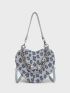 Floral Pattern Chain Decor Novelty Bag