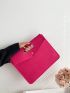 Crocodile Embossed Snap Button Envelope Bag
