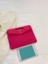 Crocodile Embossed Snap Button Envelope Bag