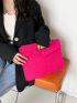 Crocodile Embossed Snap Button Envelope Bag